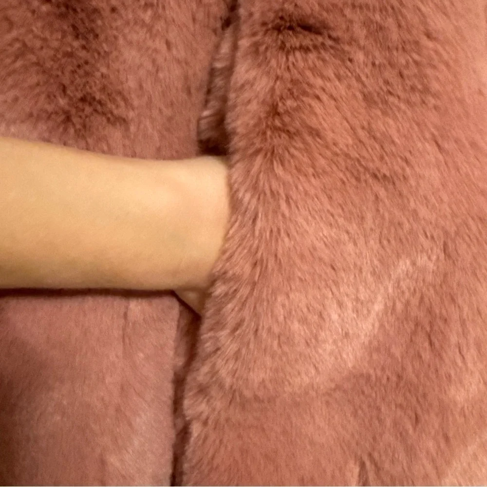 J. Crew Rose Pink Fur Teddy Coat